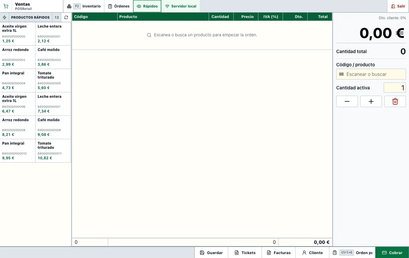 POSRetail en la pantalla de ventas