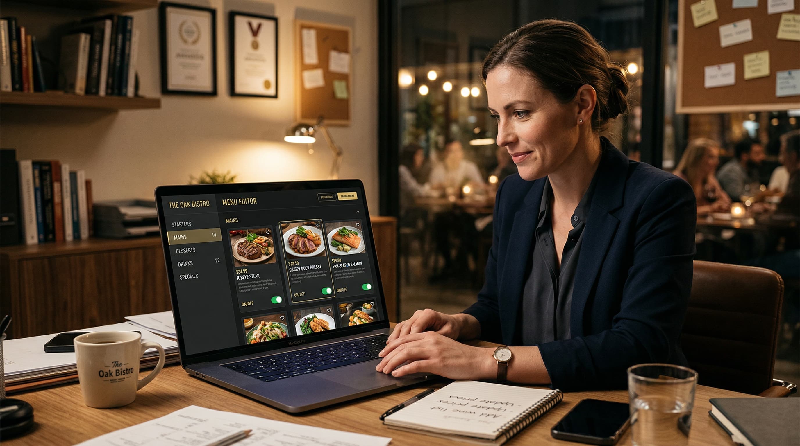 Configuración de menú y productos desde el editor web