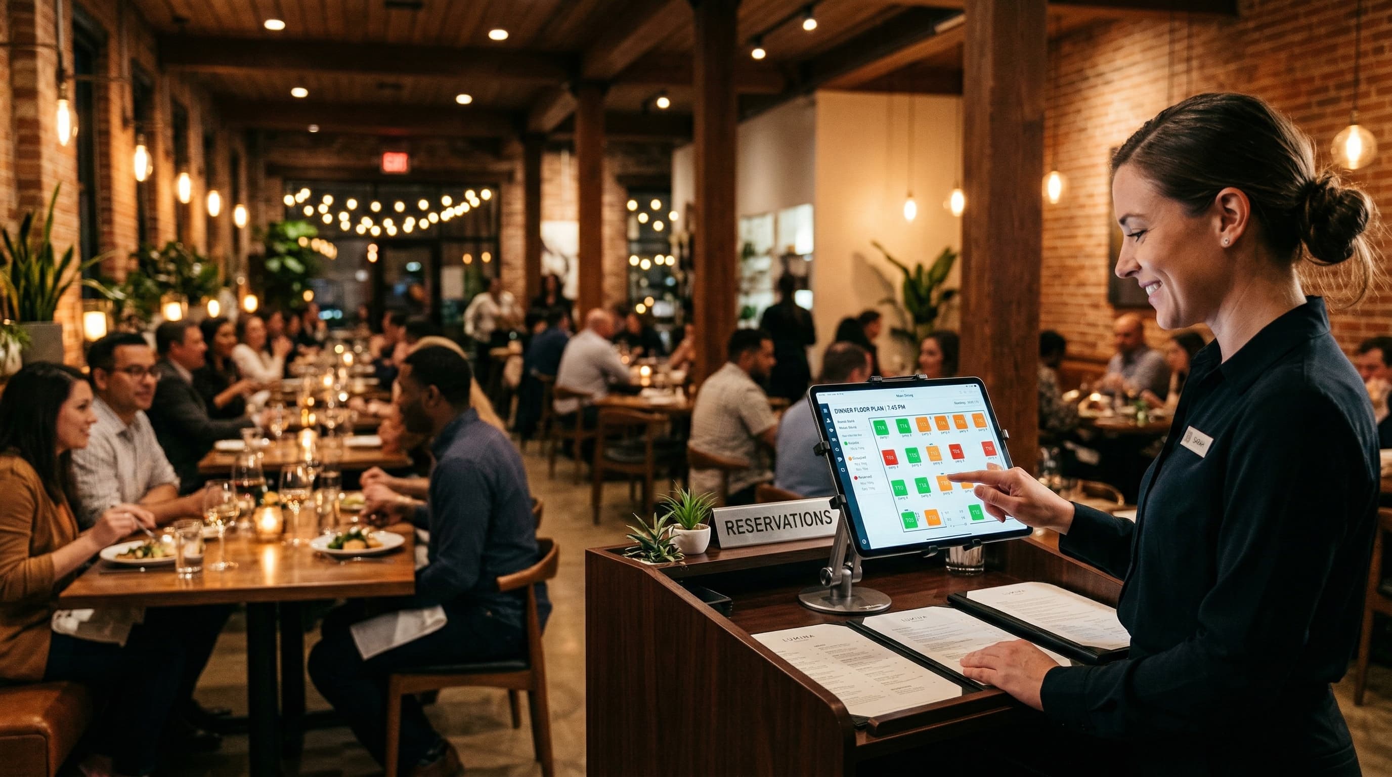 Vista del plano de mesas interactivo con estados en tiempo real