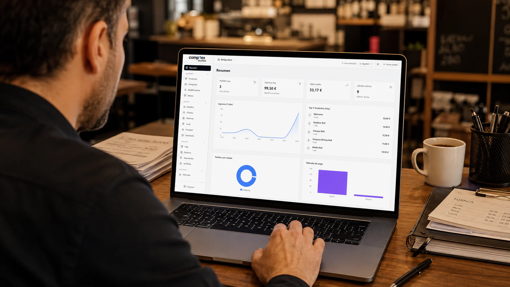 El panel web para dirigir tu restaurante con datos actualizados